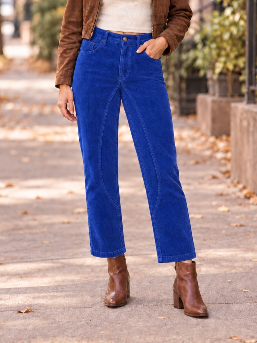 We The Free Risk Taker Corduroy Pants Size 28 Blue Y2K Retro Boho Indie Artsy